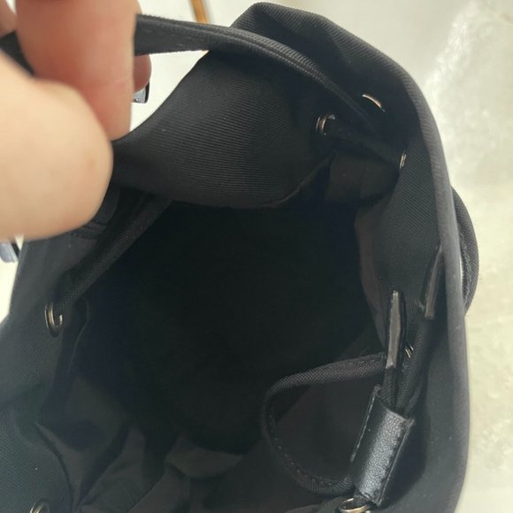 Balenciaga Wheel Logo Black Nylon Small Drawstring Bucket 2 way Bag (142028) - Picture 4 of 4